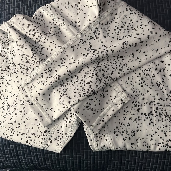 CheriFit leggings. Size Medium. White with tiny black , grey stars. - Picture 3 of 3